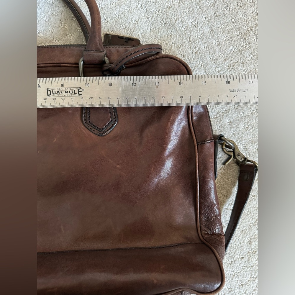 Frye Brown Leather Satchel Bag with Shoulder Strap - Picture 12 of 13